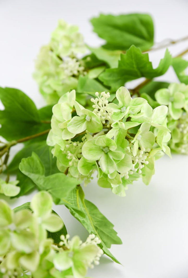 Real touch, snowball hydrangea spray - green