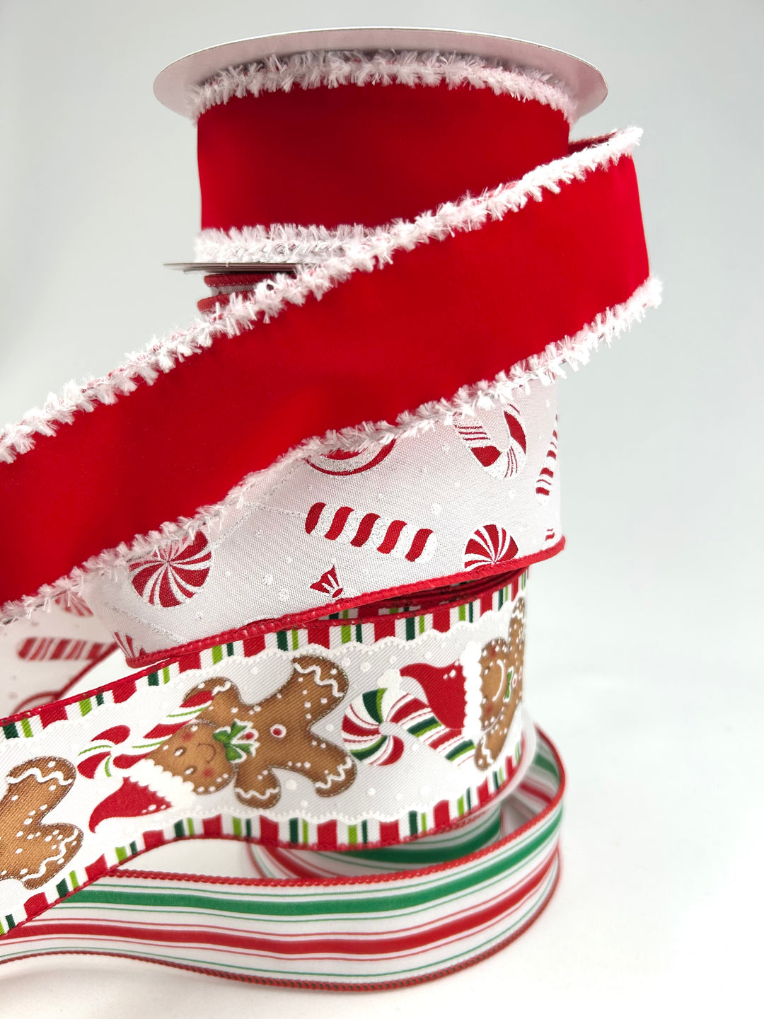 Red Gingerbread Bow Bundle x 4 Wired Ribbons