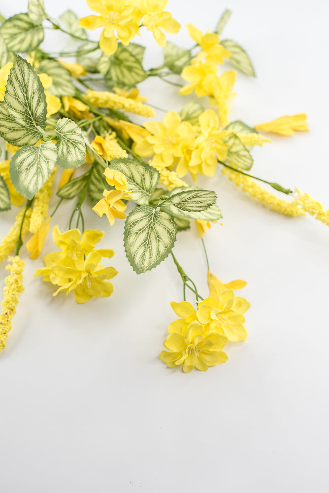 Yellow Mixed Spring Blossom Bush - 21"