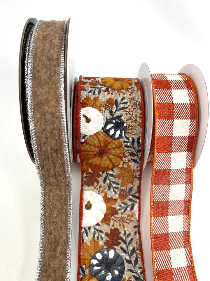 Fall Pumpkins Bow Bundle x 3 Ribbons