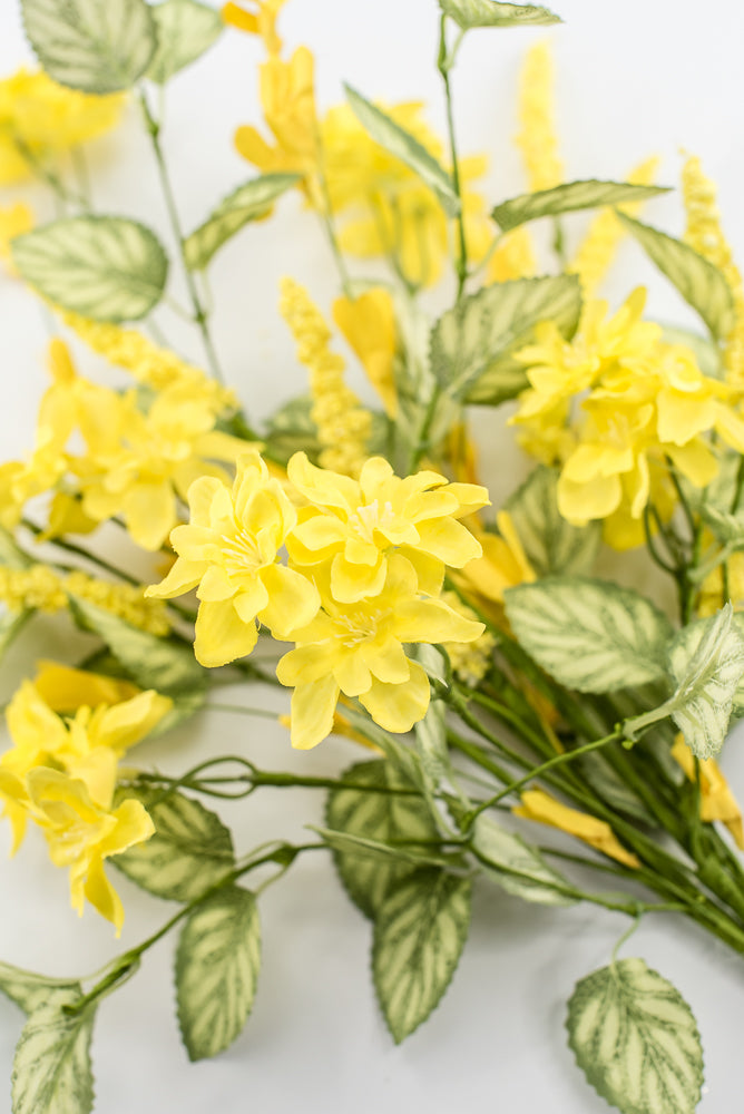 Yellow Mixed Spring Blossom Bush - 21"