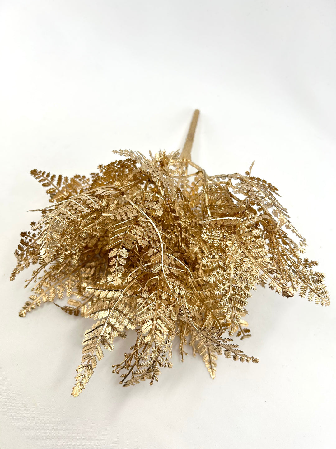Gold Metallic Fern Bush - 12"