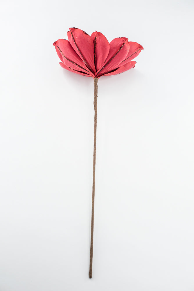 Artificial Red Magnolia Stem - 21"