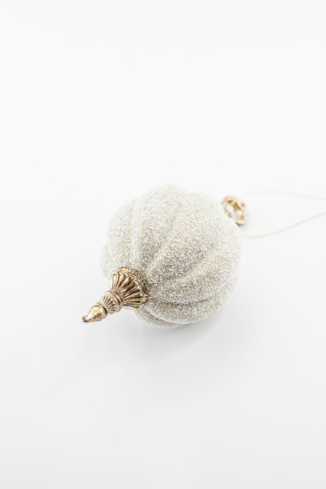 Champagne Snow Ball Finial Ornament - 7.5"