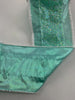 Mint green Glitter metallic wired ribbon, 4”