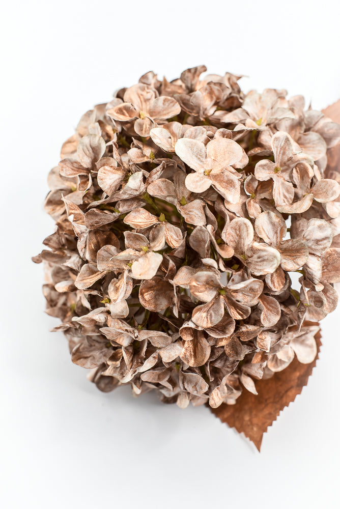 Artificial, Copper, Single Hydrangea Stem - 27"