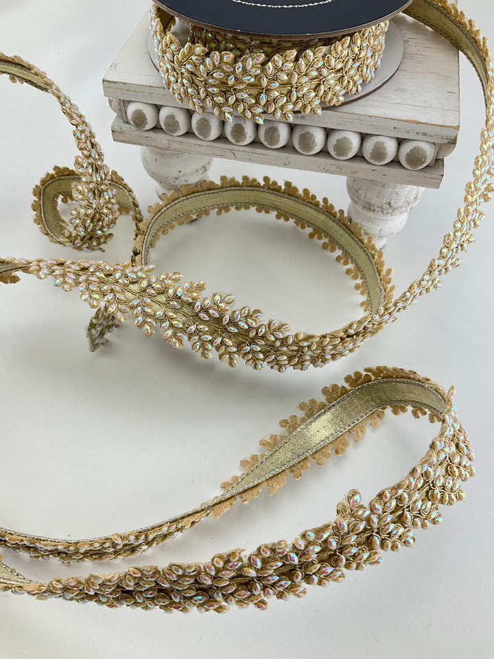 Iridescent Sparkling Jewels Farrisilk Wired Ribbon - 1"