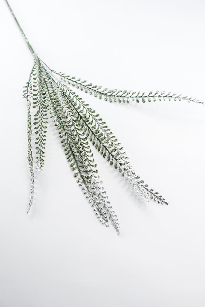 Artificial Frost Leaves Spray - 32"