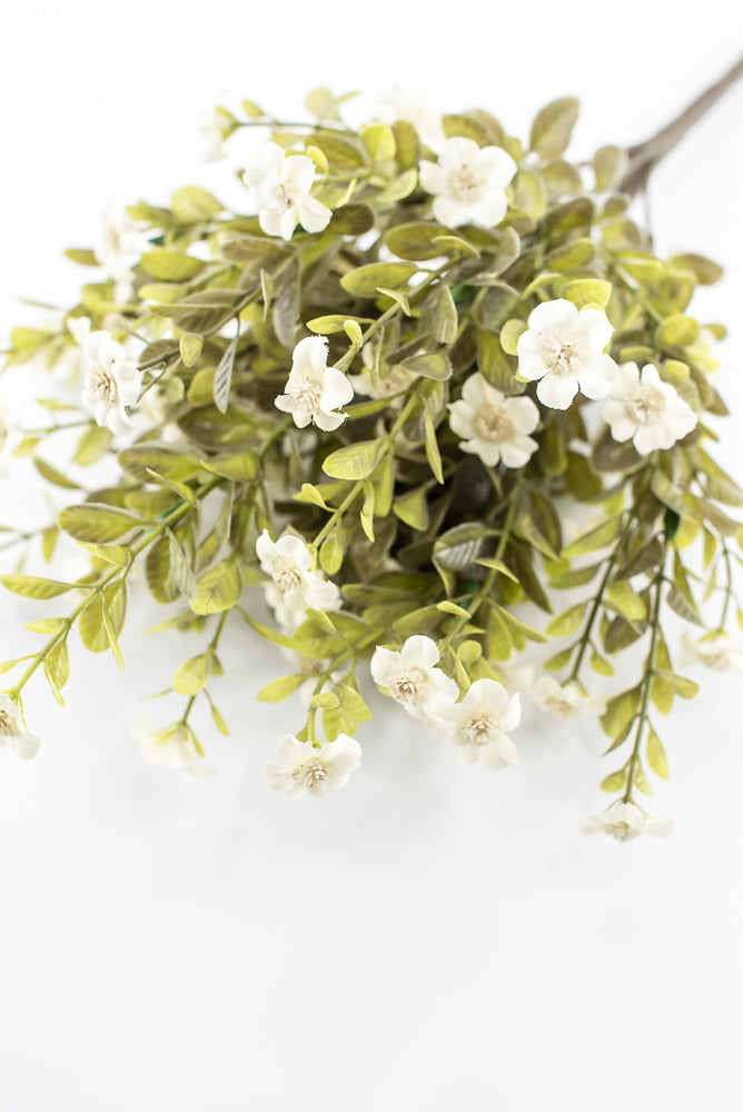 Artificial Cream Filler Bush - 16"