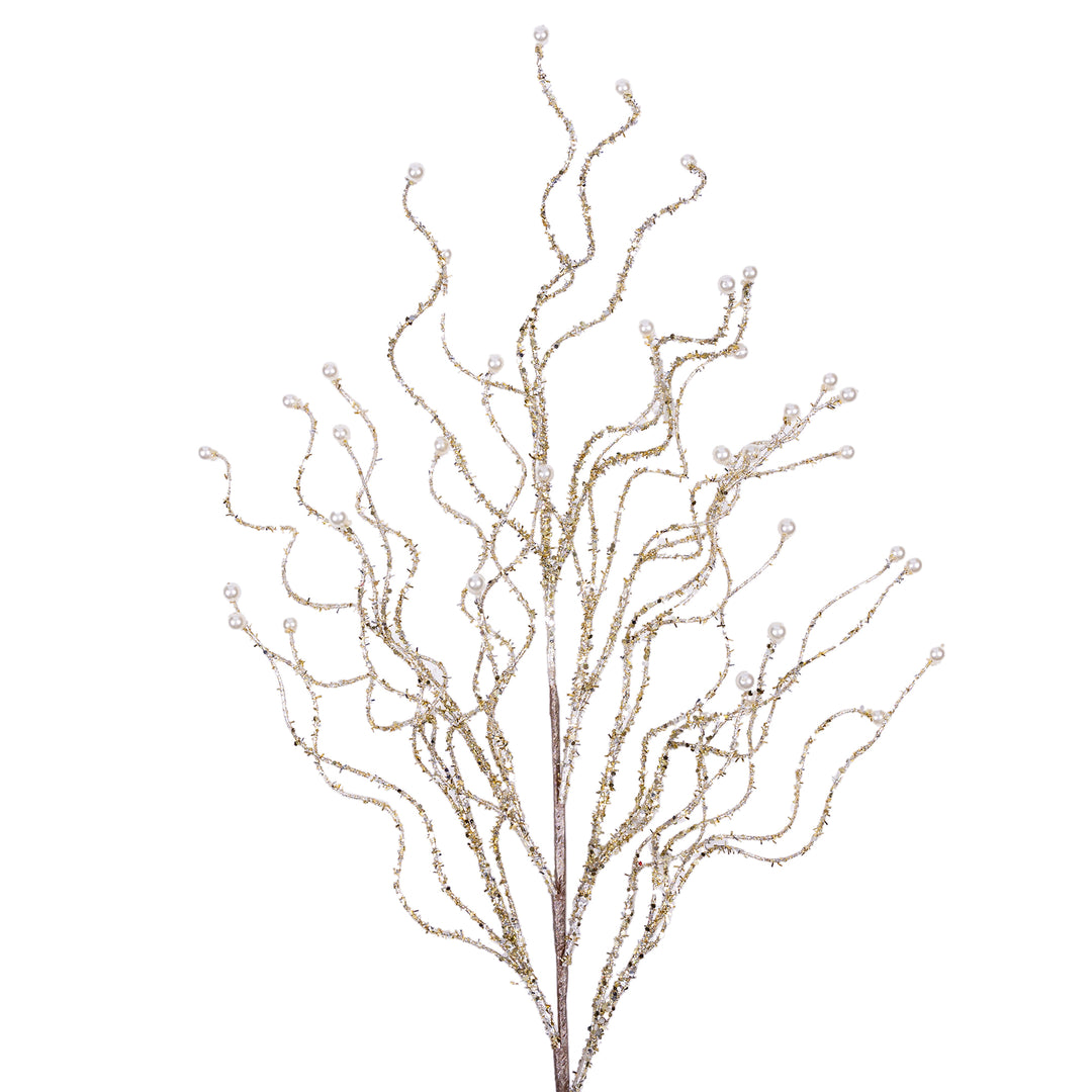 Farrisilk Ivory Pearly Willow Wired Stem - 37"