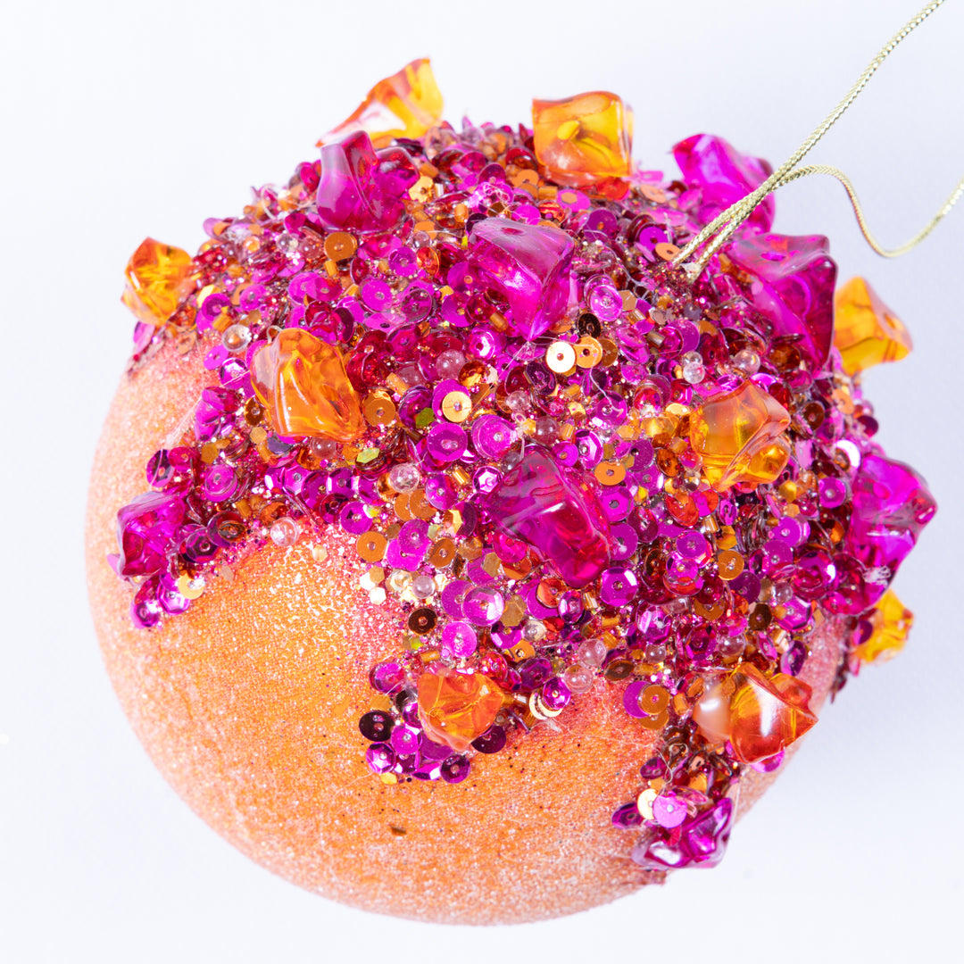 Farrisilk Artificial Orange Sugar Crystal Ball - 5"