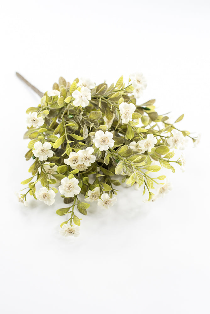 Artificial Cream Filler Bush - 16"