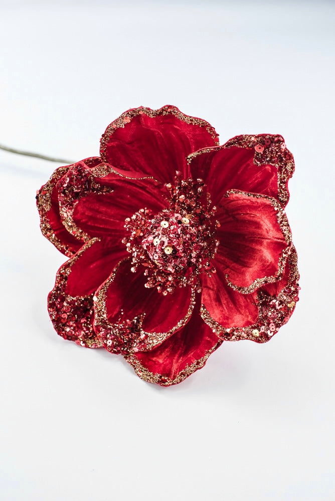 Farrisilk Artificial Red Victorian Magnolia Stem