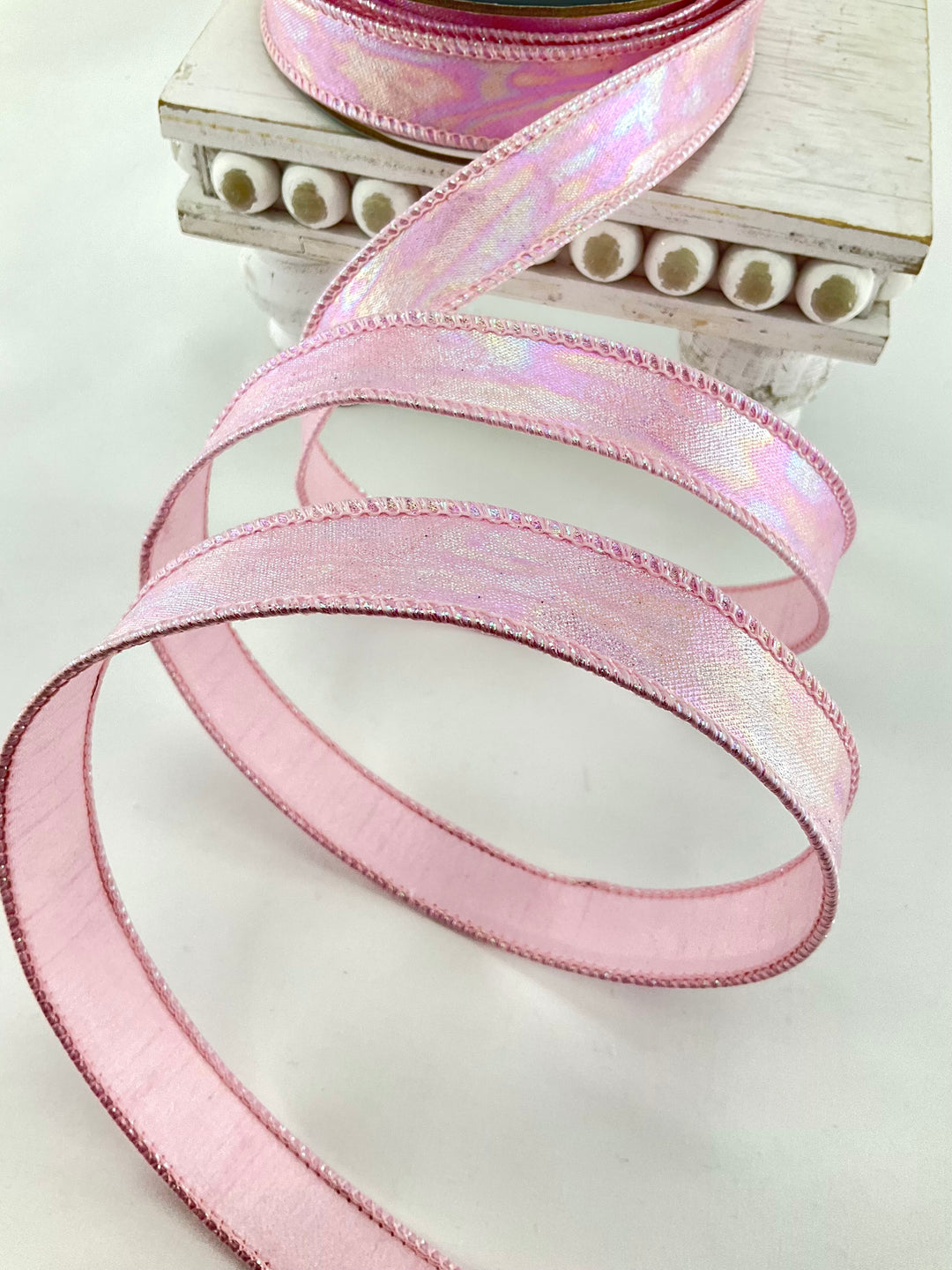 Pink Aurora Light Farrisilk Wired Ribbon - 1"