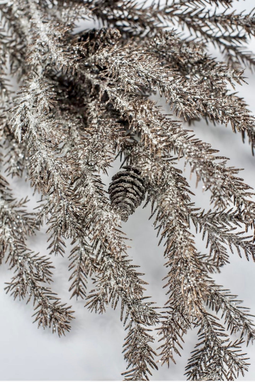 Brown Iced Pine Spray - 35"