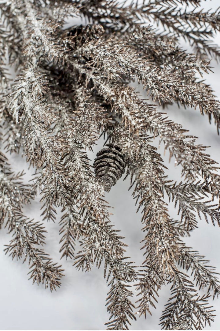 Brown Iced Pine Spray - 35"