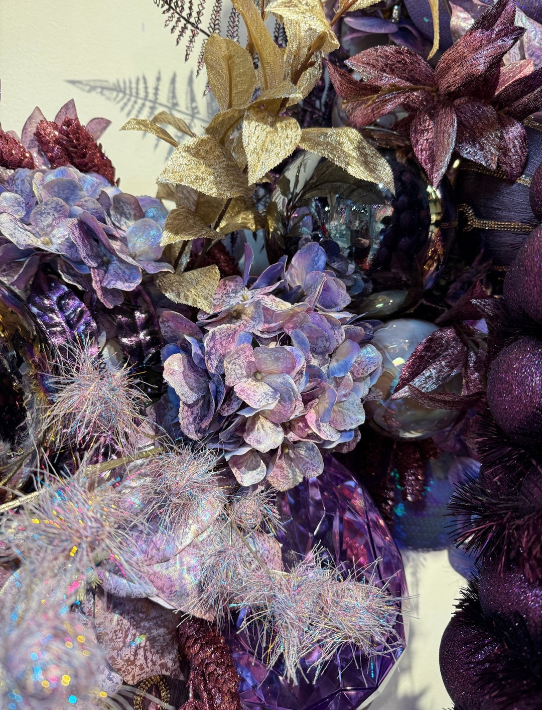 Artificial, Lavender Antique Metallic Hydrangea - 24"
