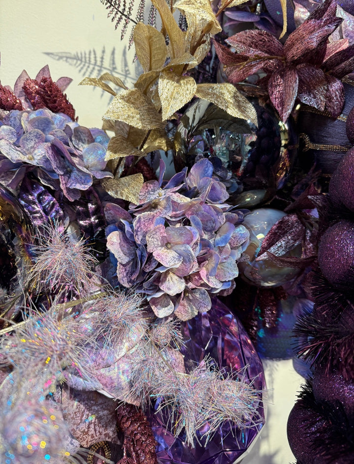 Artificial, Lavender Antique Metallic Hydrangea - 24"
