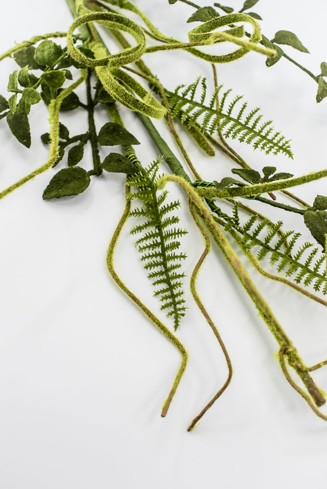 Artificial Mossy Twigs And Leaves Spray