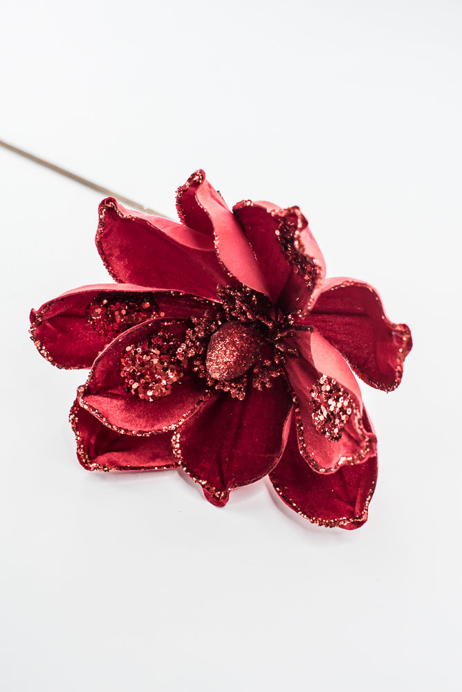 Artificial Red Magnolia Stem - 21"