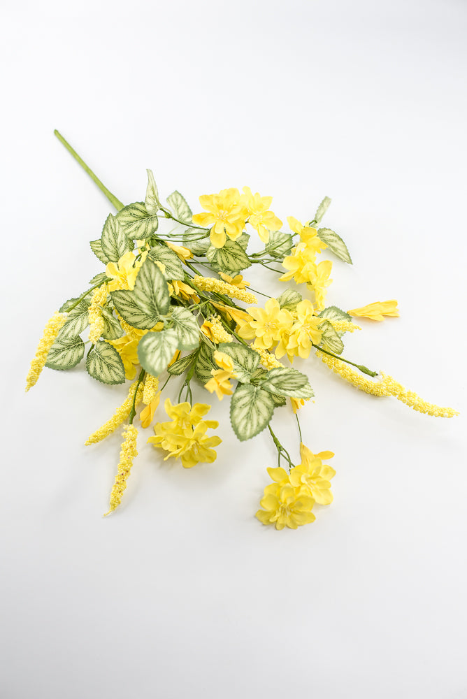 Yellow Mixed Spring Blossom Bush - 21"