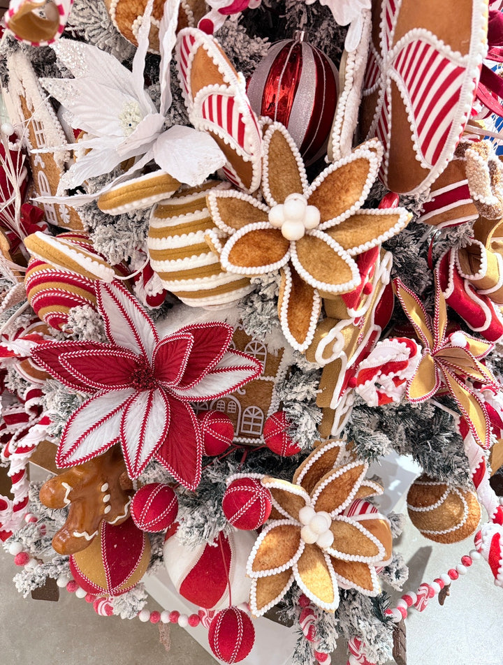 Artificial Brown Gingerbread Poinsettia Stem - 24"