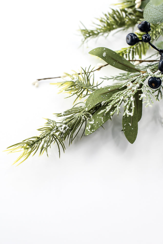 Artificial Frosted Pine Eucalyptus Pinecone & Blueberry Spray - 32"