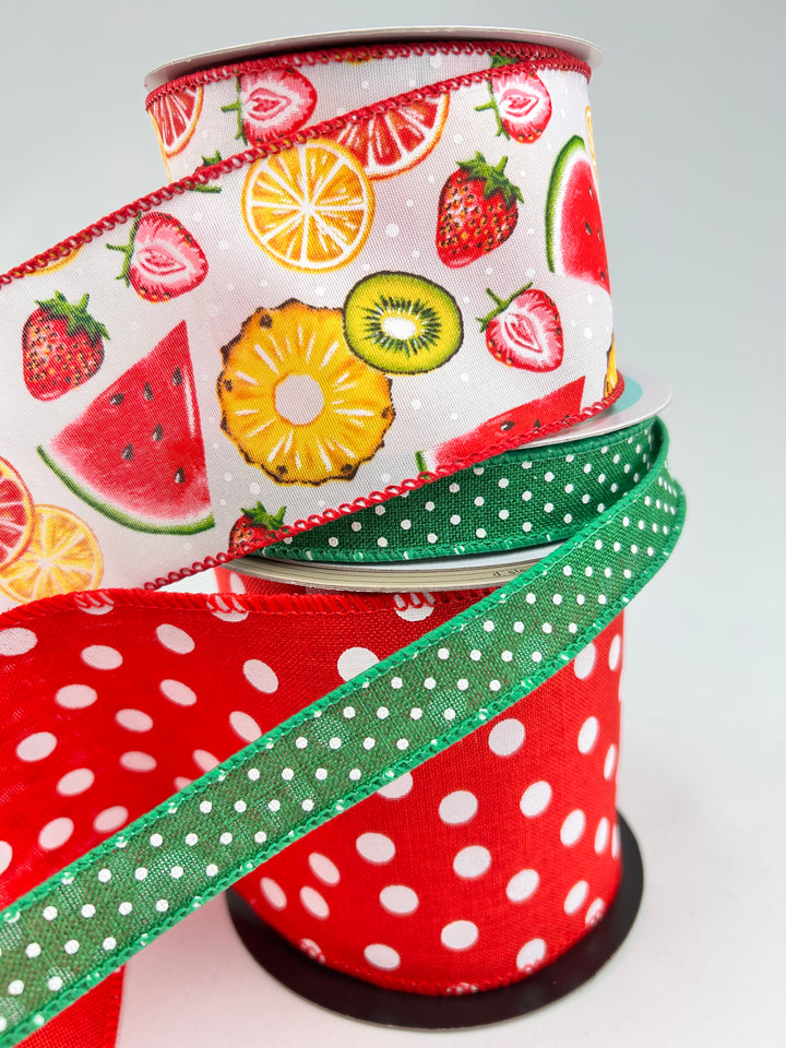 Summer Fruit bow bundle x 3 wired ribbons