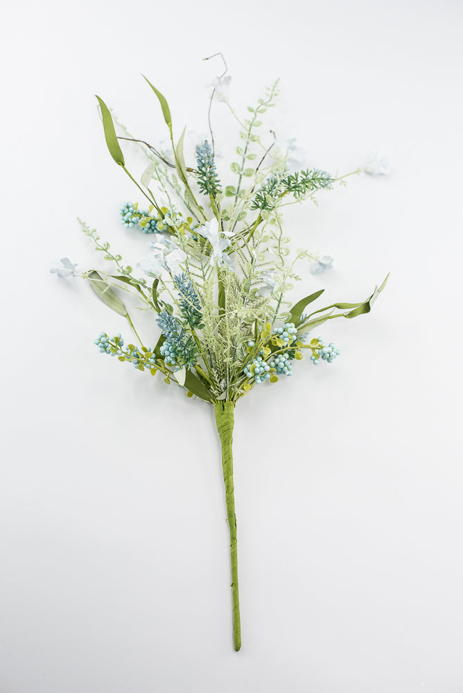 Turquoise Blue Lavender and Berry Spray - 23"