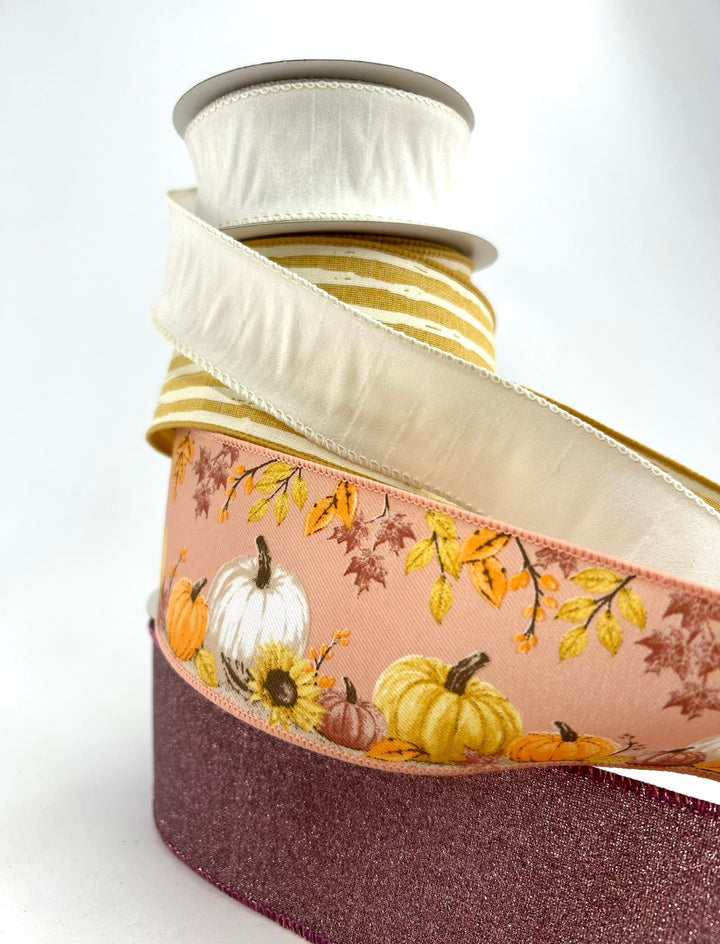 Dusty Mauve Pumpkin Bow Bundle x 4 Ribbons
