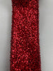 Red glitter with tinsel edge wired ribbon 10 yards