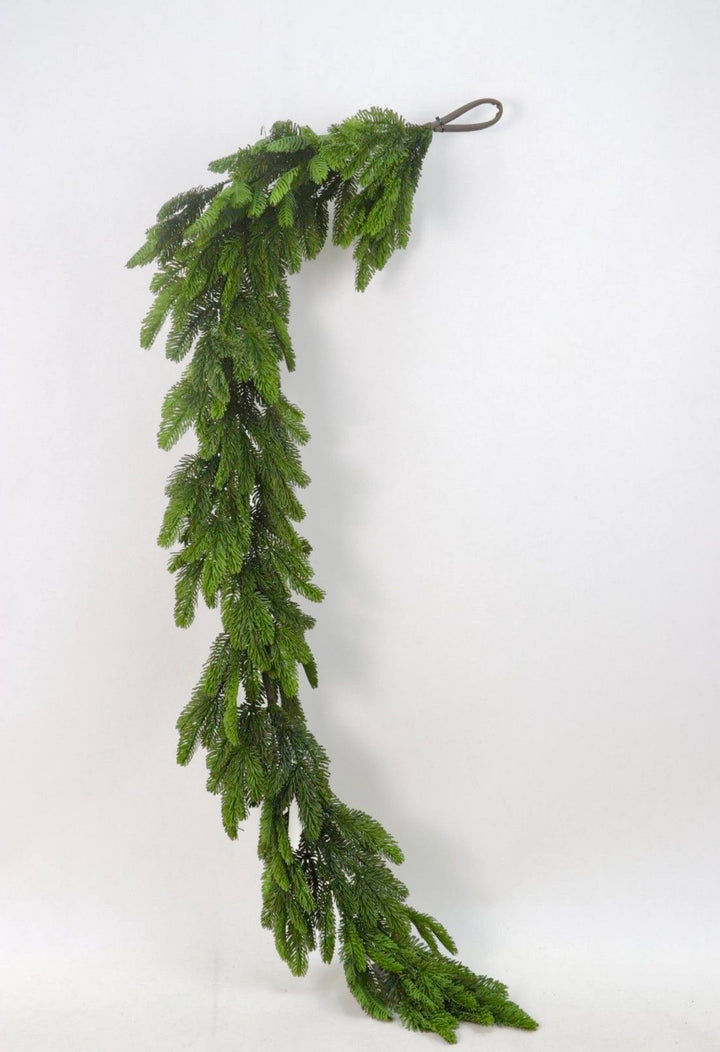 Artificial Green Real Touch Noble Fir Garland - 6'