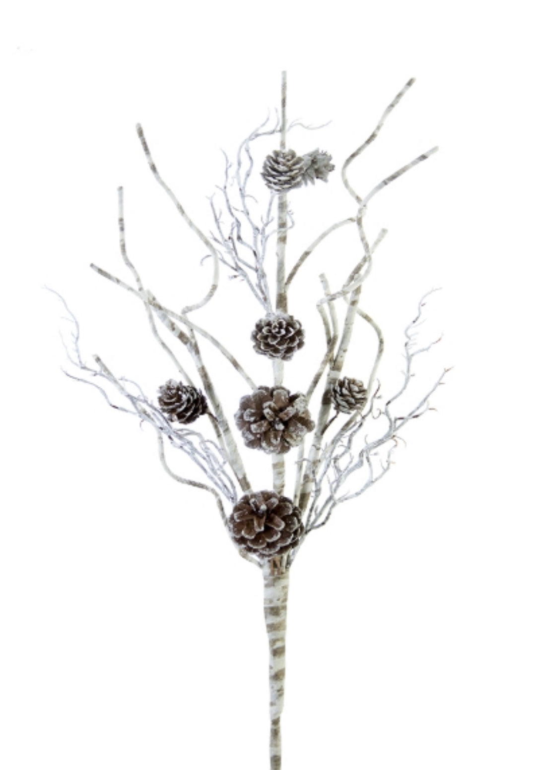 Brown & White Pinecone With Snow Spray - 23"