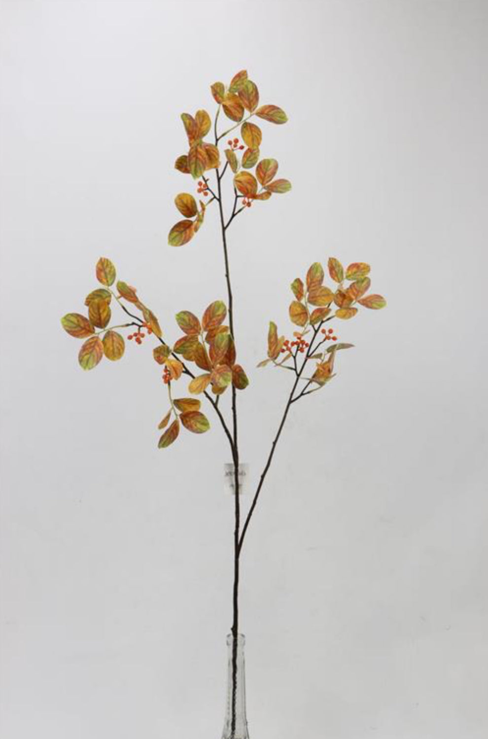 Orange & Green Myrtle Leaf With Berries Spray - 44"