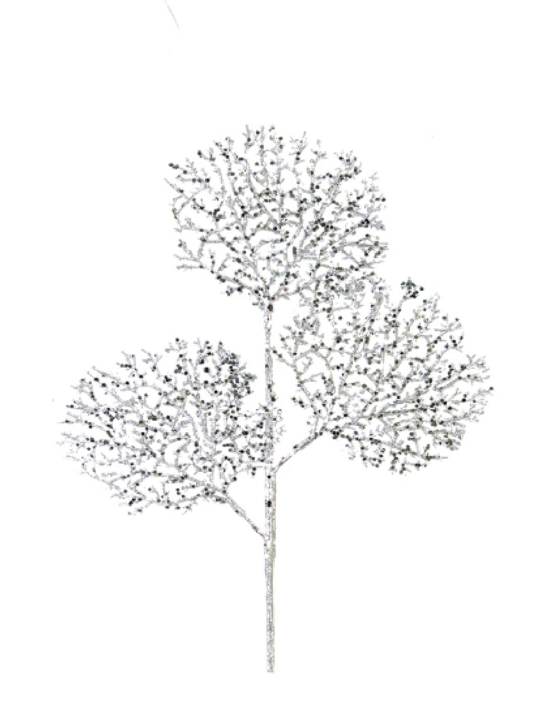 Silver Glitter Coral Spray - 22"
