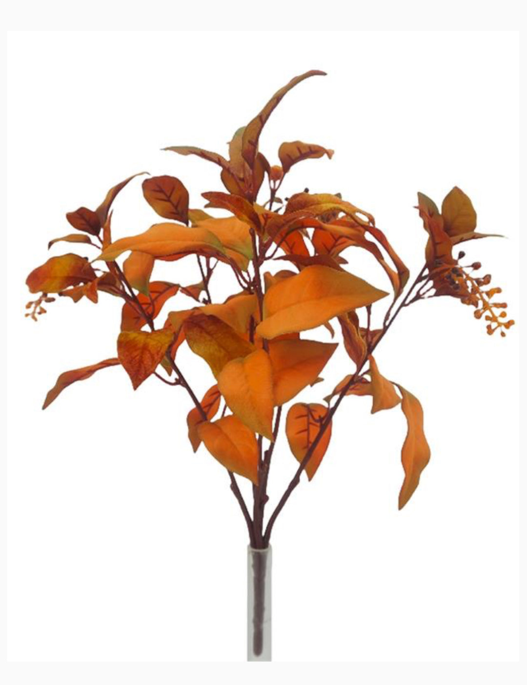 Pumpkin Velvet Leaf With Berry Bush - 16"