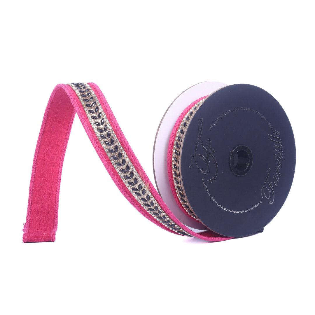 Farrisilk Hot Pink Glamourween Wired Ribbon - 1"