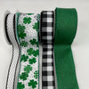 St Patrick’s day bow bundle x 4 wired ribbons