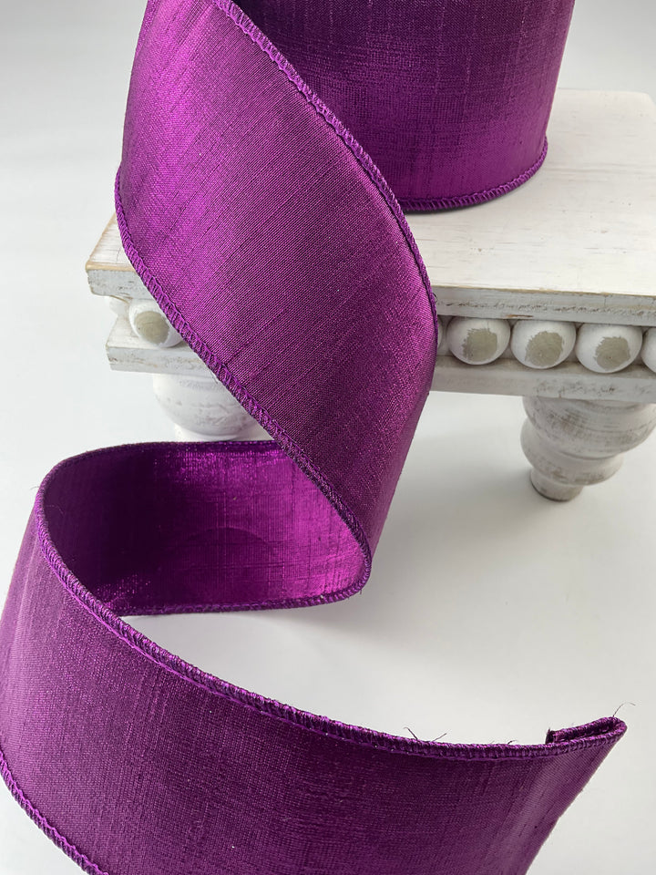 Magenta luster 2.5” farrisilk wired ribbon