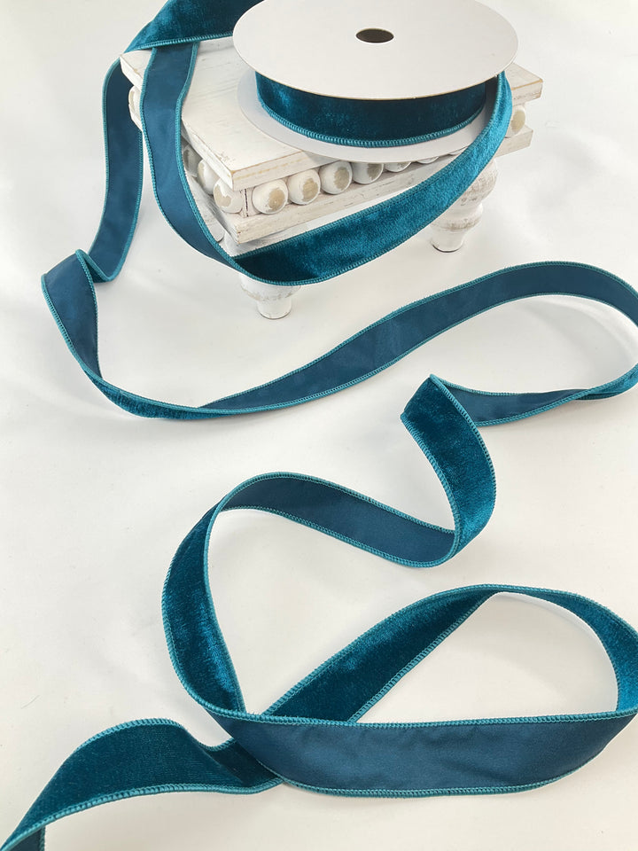 Indigo Reveuse Velveteen Hanging Ribbon - 1"