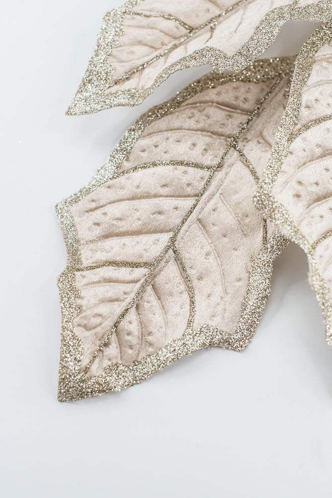 Artificial Champagne Holly Leaves Spray - 27"