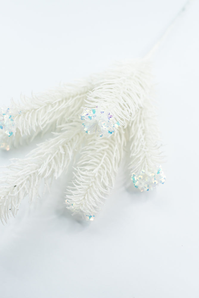 White Pine Spray With Glitter