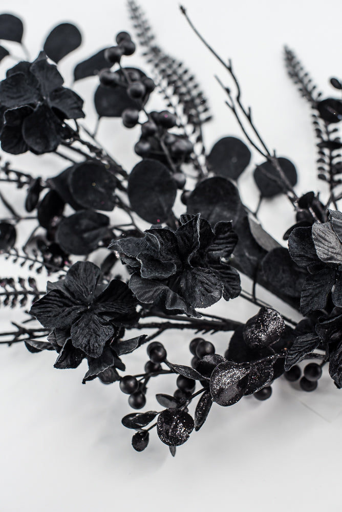 Black Hydrangea Berry Spray
