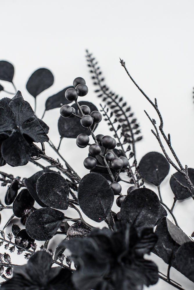 Black Hydrangea Berry Spray