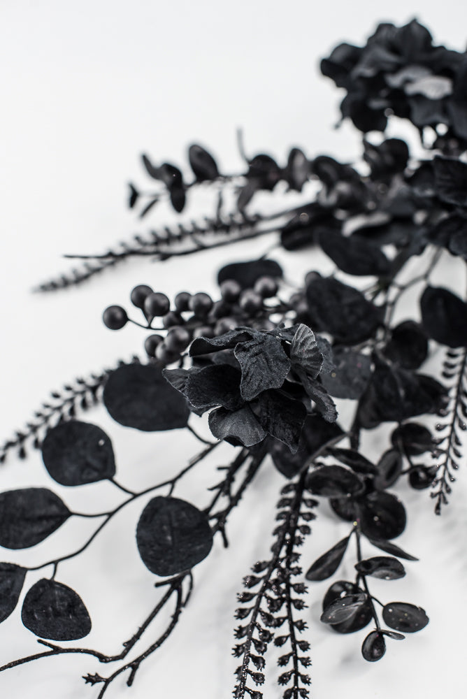 Black Hydrangea Berry Spray