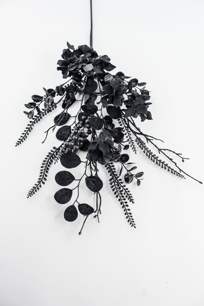 Black Hydrangea Berry Spray