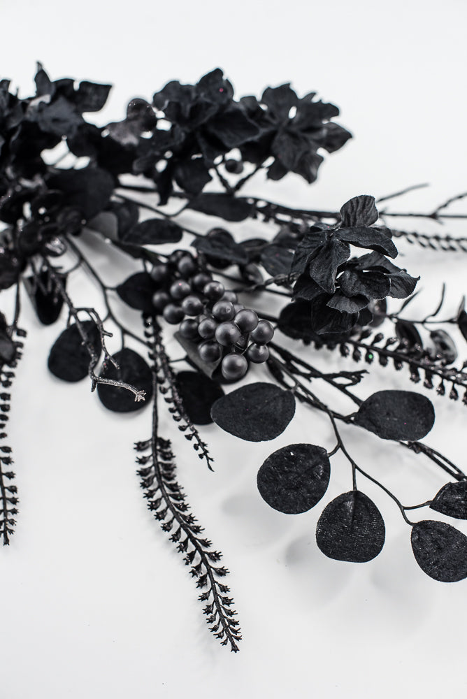 Black Hydrangea Berry Spray
