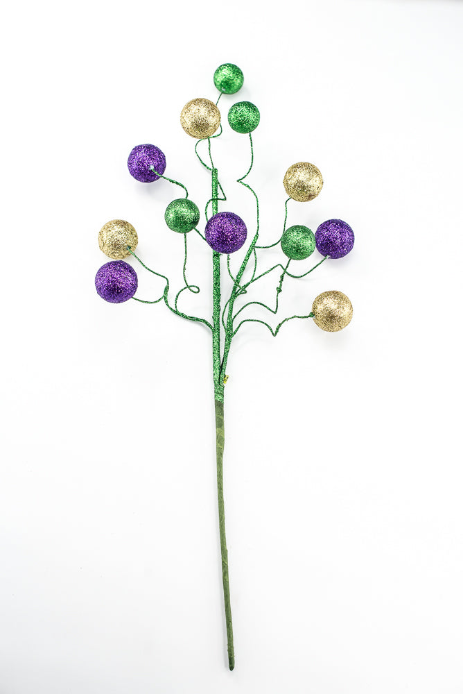Mardi-Gras Multicolored Ball Spray