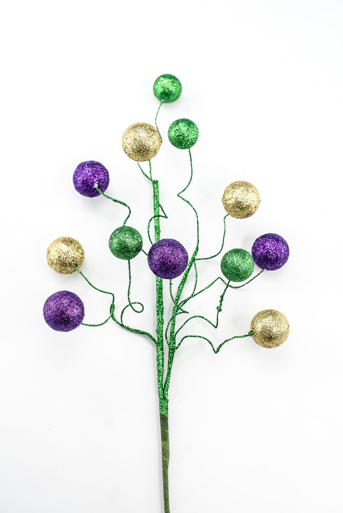 Mardi-Gras Multicolored Ball Spray
