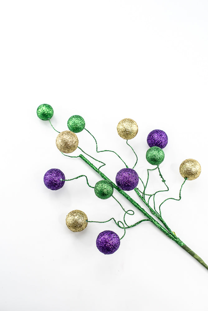 Mardi-Gras Multicolored Ball Spray